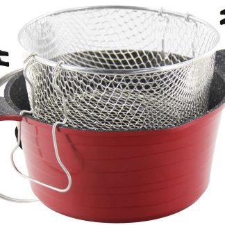 Friteuse / Faitout Induction FONTE ALU EVOLUTION 2 en 1 coloris Rouge de 24 cm