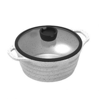 Faitout Induction BO GRANITE WAVE CERAMIQUE coloris Coppery White de 24 cm