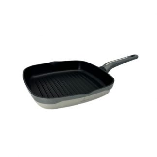 Grill Induction BI COLOR coloris Blanc/Steelwool de 28 cm