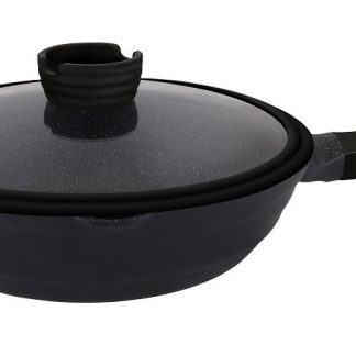 Sauteuse Induction BO STONE WAVE coloris Noir de 28 cm