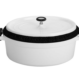 Cocotte Induction TRADITION A LA FRANCAISE CERAMIQUE coloris Blanc de 38 cm