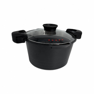 Cuit-Pâtes Induction FONTE ALUMINIUM CERAMIQUE coloris Noir de 24 cm Collection Eco Déballé